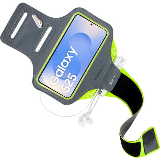 Mobiparts Comfort Fit Sport Armband Samsung Galaxy S25 Neon Green