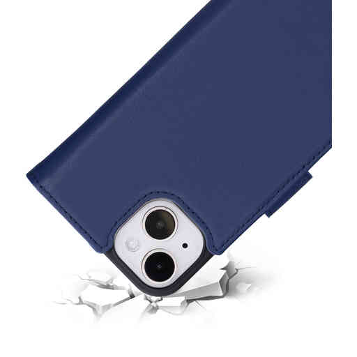 Mobiparts Leather Wallet Case Apple iPhone 15/14/13 Blue (MagSafe Compatible)