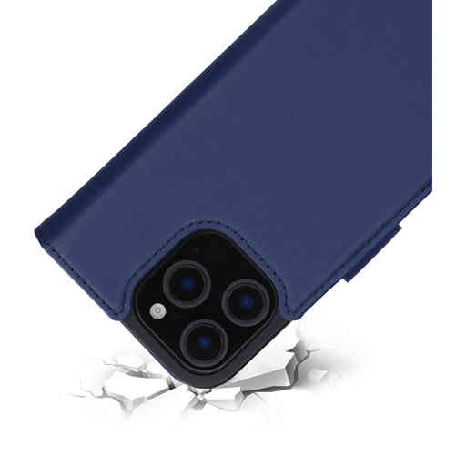 Mobiparts Leather Wallet Case Apple iPhone 16 Pro Blue (MagSafe Compatible)