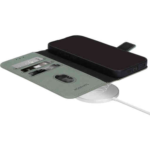 Mobiparts Classic Wallet Case Apple iPhone 16e Stone Green (MagSafe Compatible)