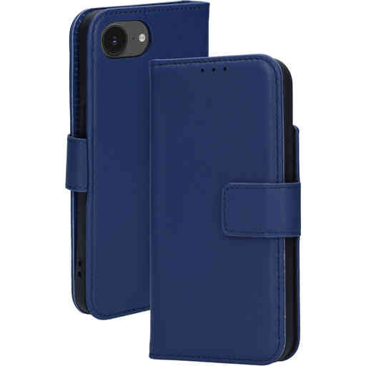 Mobiparts Leather Wallet Case Apple iPhone 16e Blue (MagSafe Compatible)