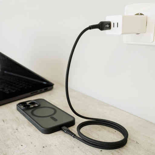 Mobiparts USB-A to USB-C Magnetic Braided Cable 1m Black