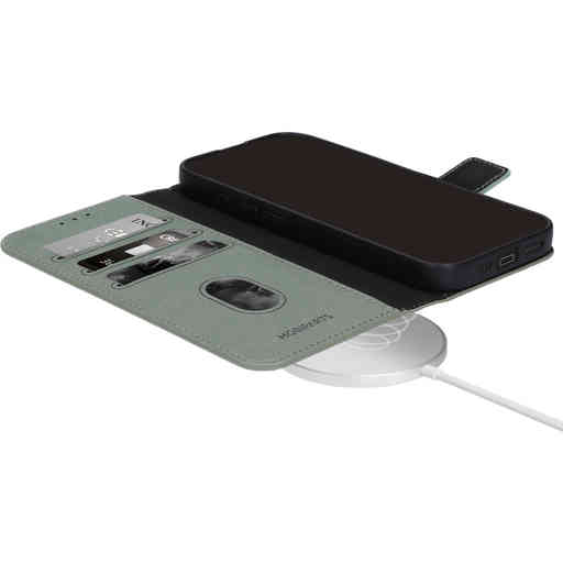 Mobiparts Classic Wallet Case Apple iPhone 17 Pro Stone Green (MagSafe Compatible)