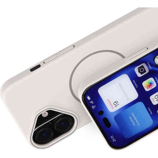 Mobiparts Slim Line Case Apple iPhone 16 (MagSafe Compatible) Off White