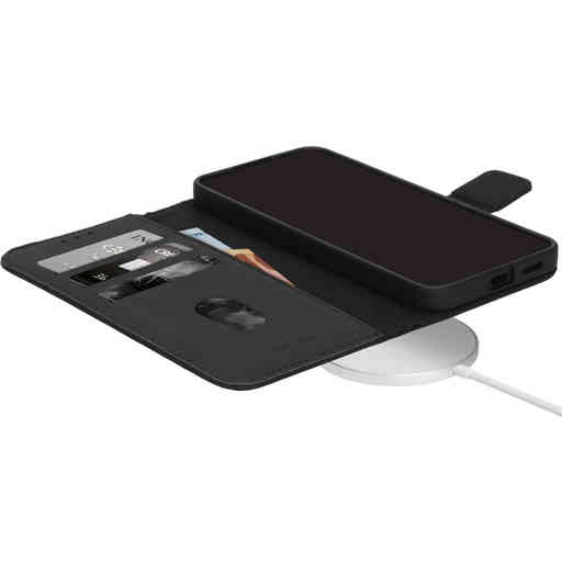 Mobiparts Leather Wallet Case Apple iPhone 17 Pro Black (MagSafe Compatible)