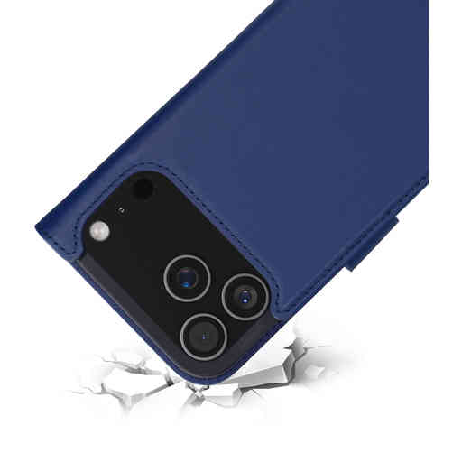 Mobiparts Leather Wallet Case Apple iPhone 17 Pro Max Blue (MagSafe Compatible)