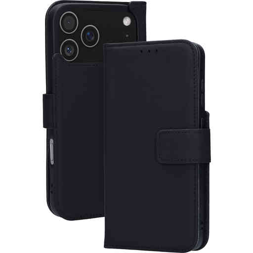 Mobiparts Leather Wallet Case Apple iPhone 17 Pro Max Black (MagSafe Compatible)