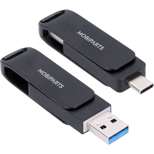 Mobiparts Memorystick Dual USB-C and USB-A 128GB Black (Bulk)