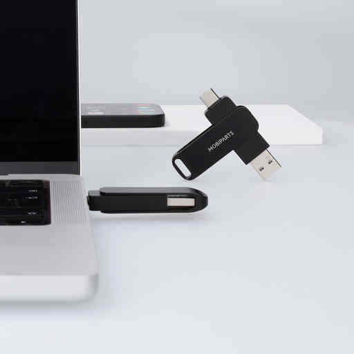 Mobiparts Memorystick Dual USB-C and USB-A 128GB Black (Bulk)