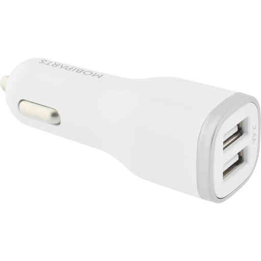Mobiparts Car Charger Dual USB 12W/2.4A White