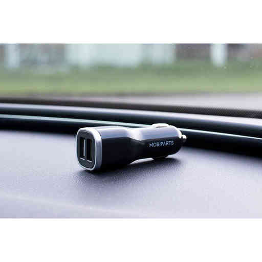 Mobiparts Car Charger Dual USB 24W/4.8A + Micro USB Cable Black