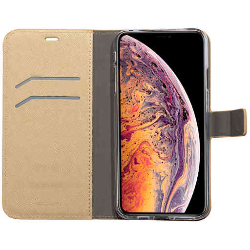 Mobiparts Saffiano Wallet Case Apple iPhone XS Max Gold