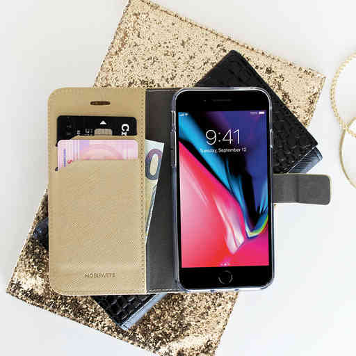Mobiparts Saffiano Wallet Case Apple iPhone XS Max Gold