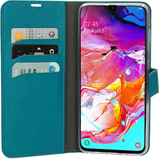 Mobiparts Saffiano Wallet Case Samsung Galaxy A70 Turquoise